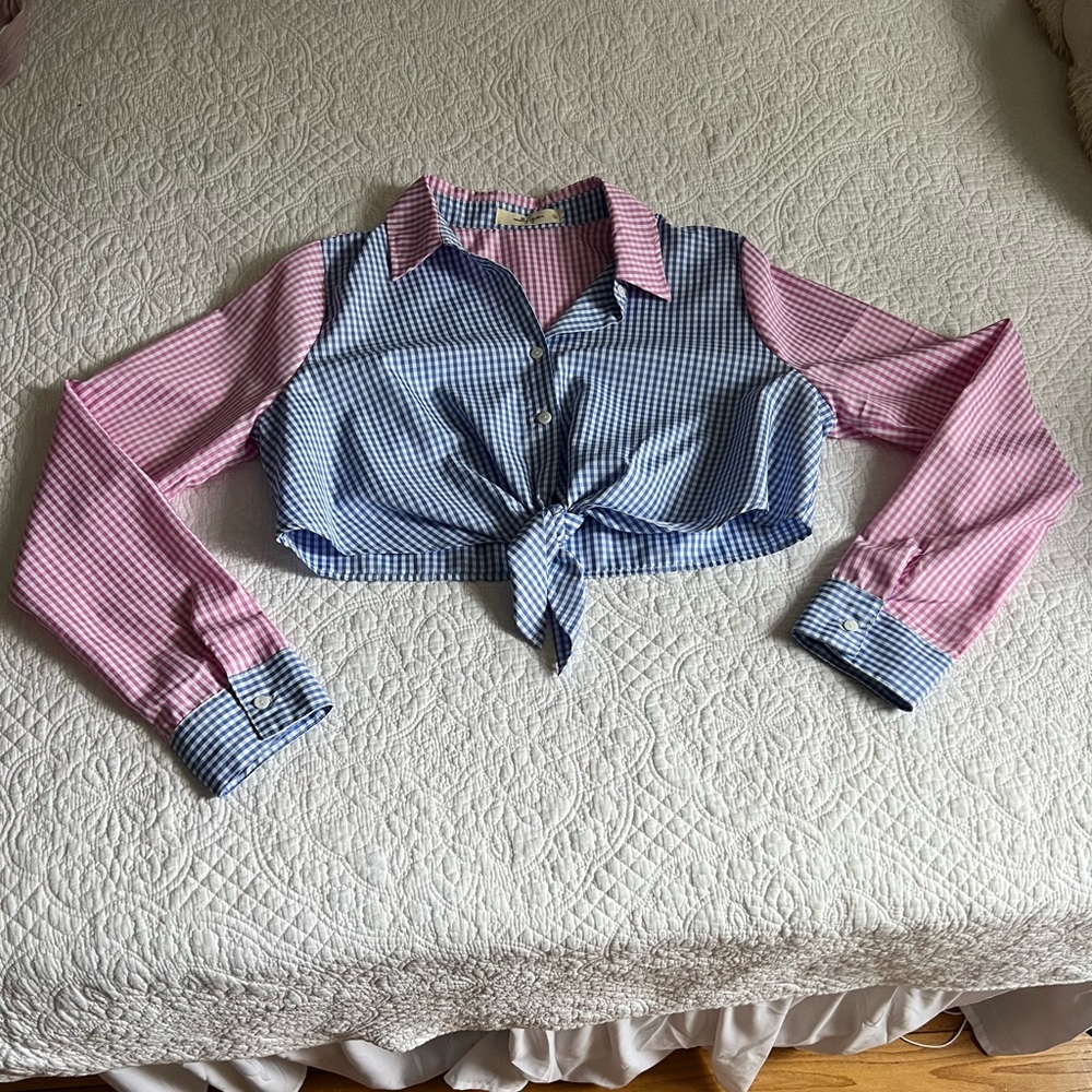Molly Green Two Toned Cropped Button Up